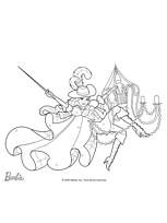 coloriage Aramina se balance au lustre